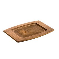 photo Rectangular Trivet Tray in Walnut Color Stained Wood - Dimensions: 29.4 x 19.7 x 2 cm 1